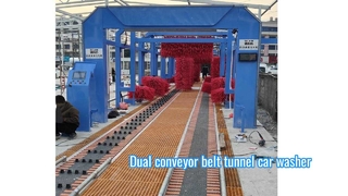 Kolon 低メンテナンスダブルベルトコンベヤ洗車装置 36 メートル 16 ブラシ