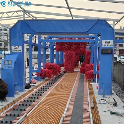Kolon 低メンテナンスダブルベルトコンベヤ洗車装置 36 メートル 16 ブラシ